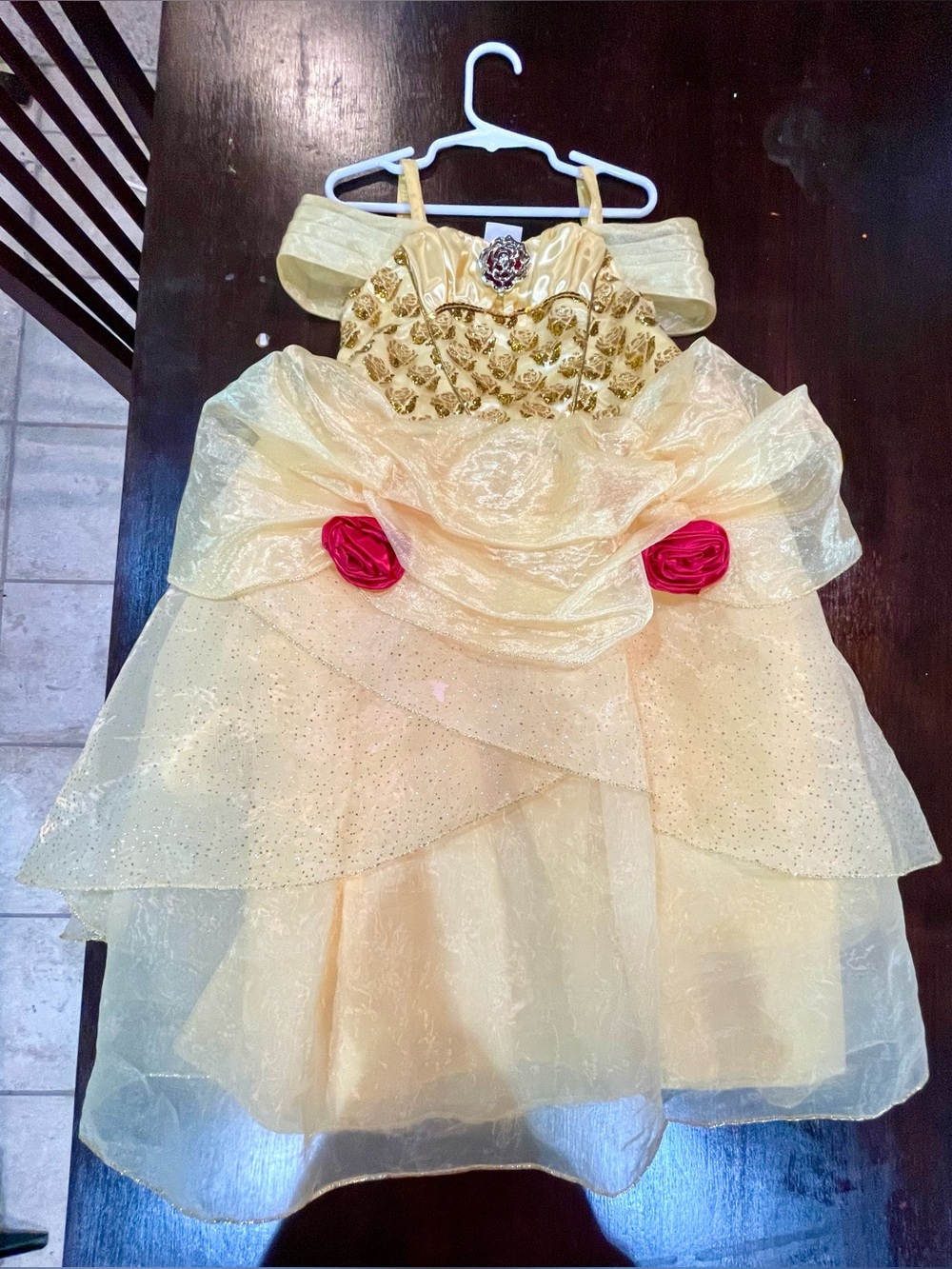 Disney Store Deluxe Girls Bell Costume Yellow Dress Size 5/6